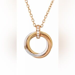 Cartier Gold and Silver Trinity Necklace 18k Tri Colored Gold